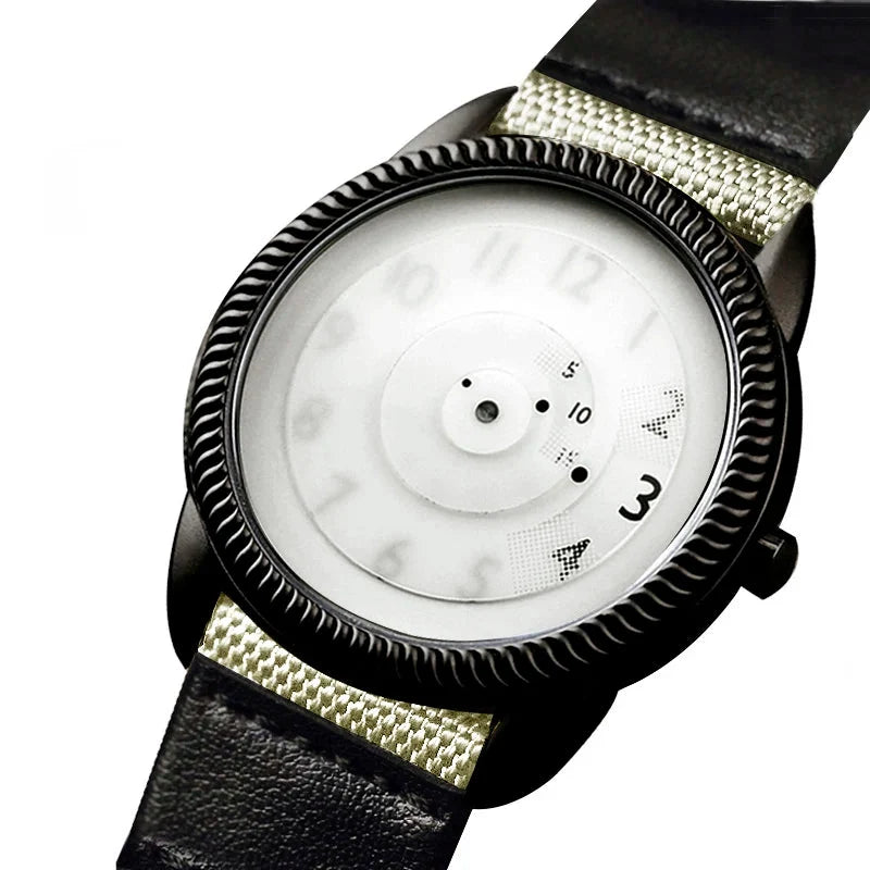 Handless Quartz Watch Canvas Strap Minimalist Style