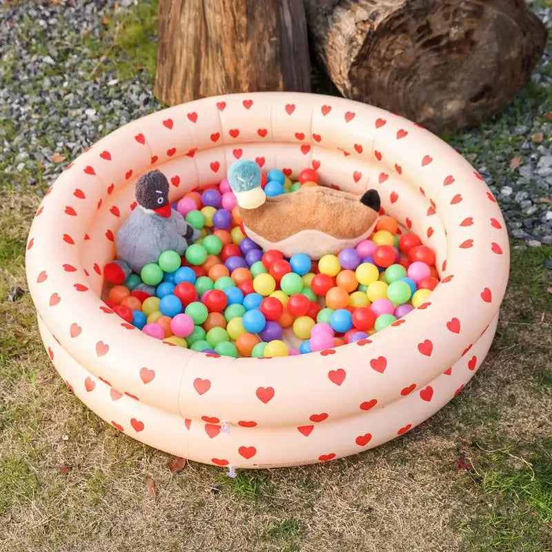 Inflatable Baby Swimming Pool, Foldable Outdoor Paddling Pool in Sturdy PVC, Safe Plush Bottom for Kids Fun