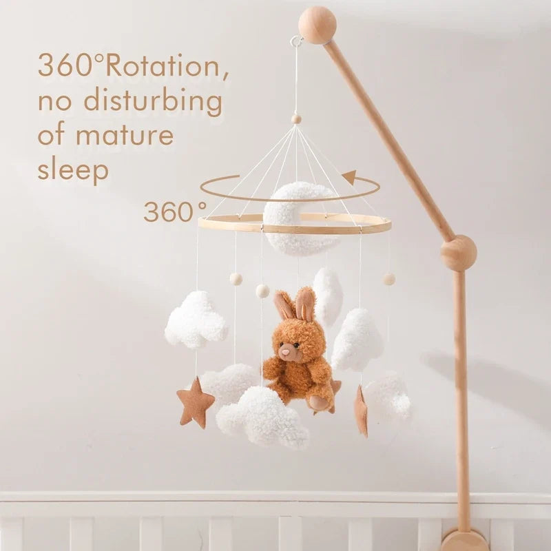 Crib Baby Mobile Wooden Nursery Newborn Sensory Toys