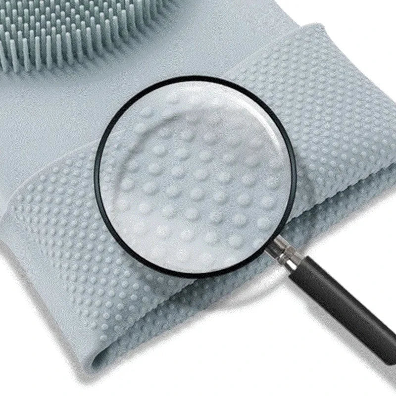 Silicone Dishwashing Gloves with Scrubber - Eco-Friendly Household Cleaning Device