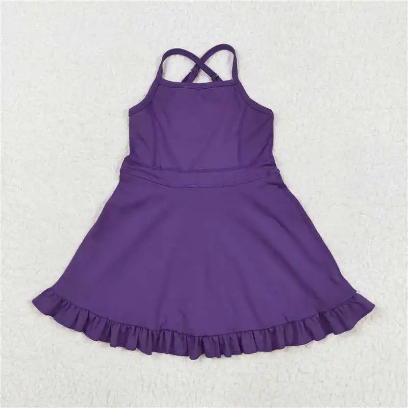 knee-length, cotton-elastane, casual wear for active play – Plush girls' knit dress