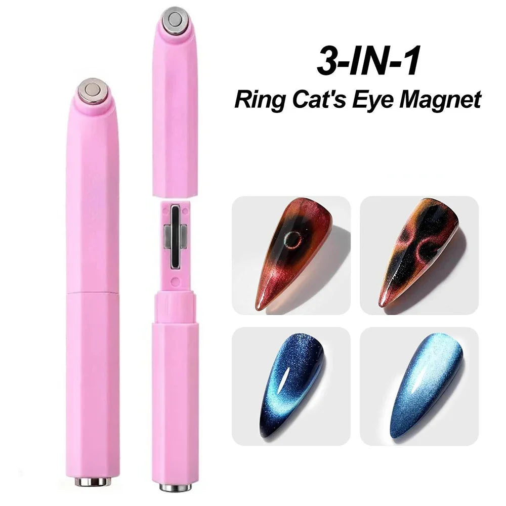 Cat2026 Edition Eye Nail Magnet Double Headed Magnetic Pen Device For Precise Nail Art Design TikTok Viral Fall