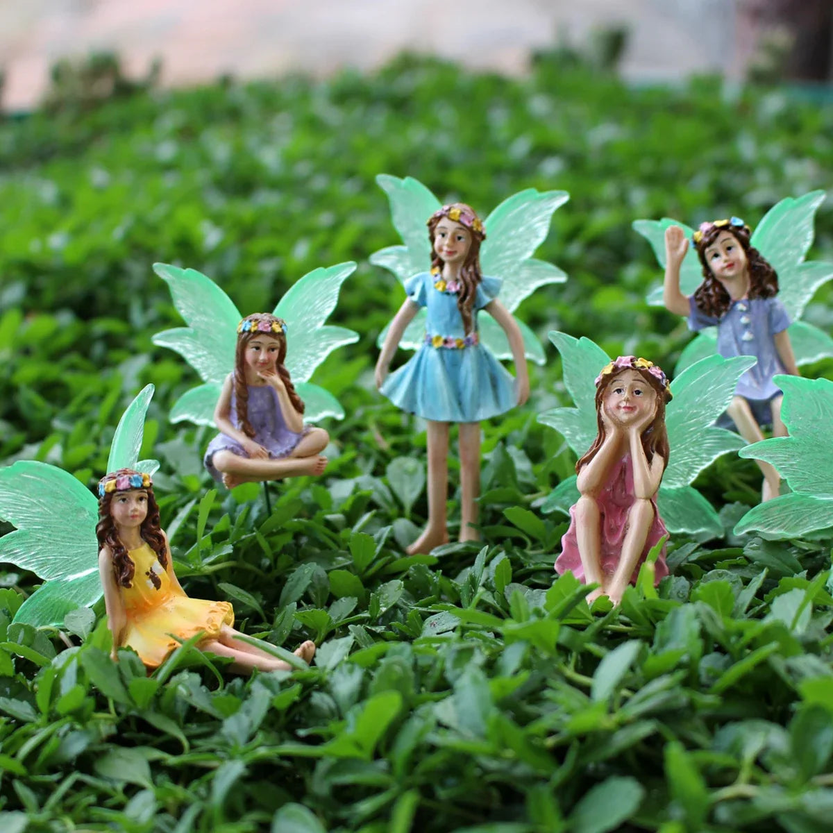 Fairy Garden Figurines 6pc Kit Pot Bonsai Micro Landscape Decor Fairy Tale World Scene Summer 2026 Gift