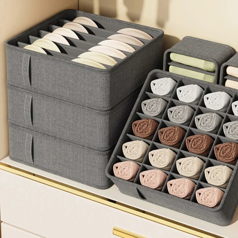 Polyester Sock Bra Organizer Box with 20 Grids - Household Organizers for Drawers & Cabinets