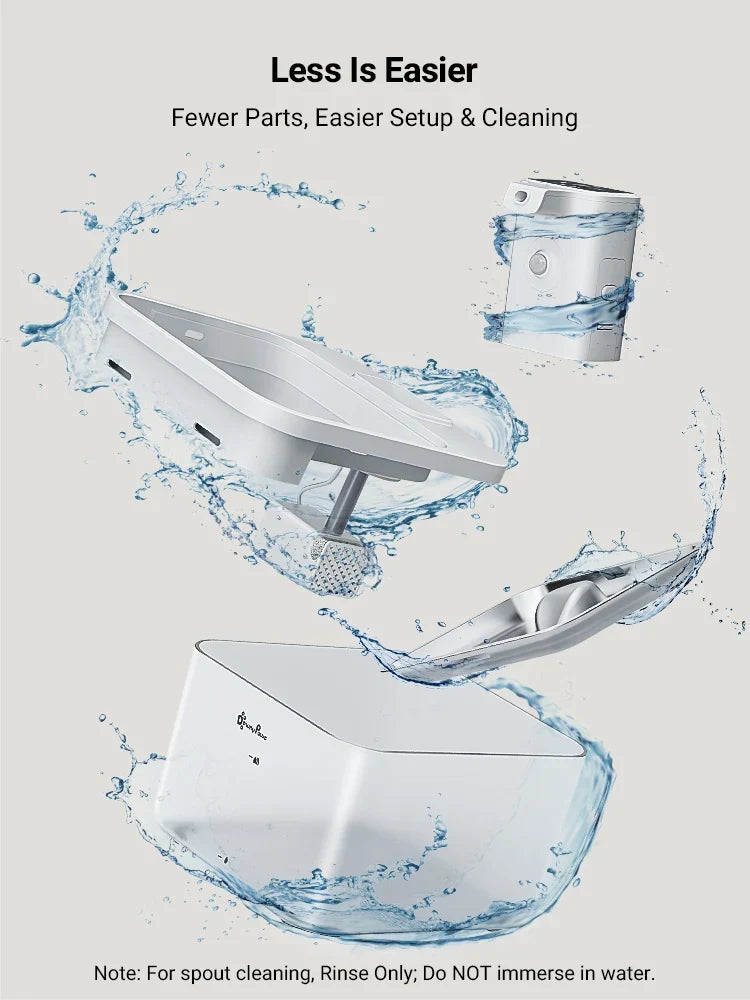 Water Cat Fountain 2.5L Stainless Steel Automatic Sensor Dispenser Cordless 4000mAh Battery Fall 2025 Healthy Hydration