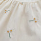 Plush, classic girls' dress - embroidered floral, Peter Pan collar, puff sleeves, cotton, for spring outings