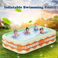 Inflatable Family Swimming Pool with Thickened Bubble Bottom for Kids and Adults, Simple Setup Indoor/Outdoor Fun