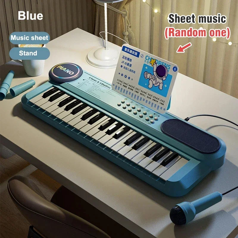 Piano Kids Keyboard Toy With Microphone 37 Keys Educational Musical Toy Back To School 2026 Gift Idea