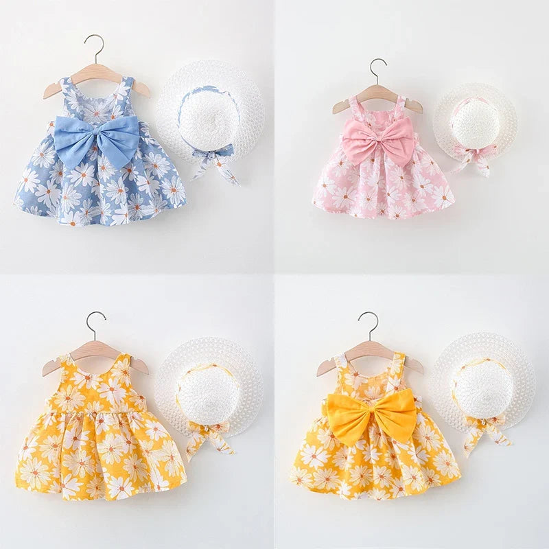 floral a-line, flowy cotton-polyester, for summer beach party – Plush baby girl dress