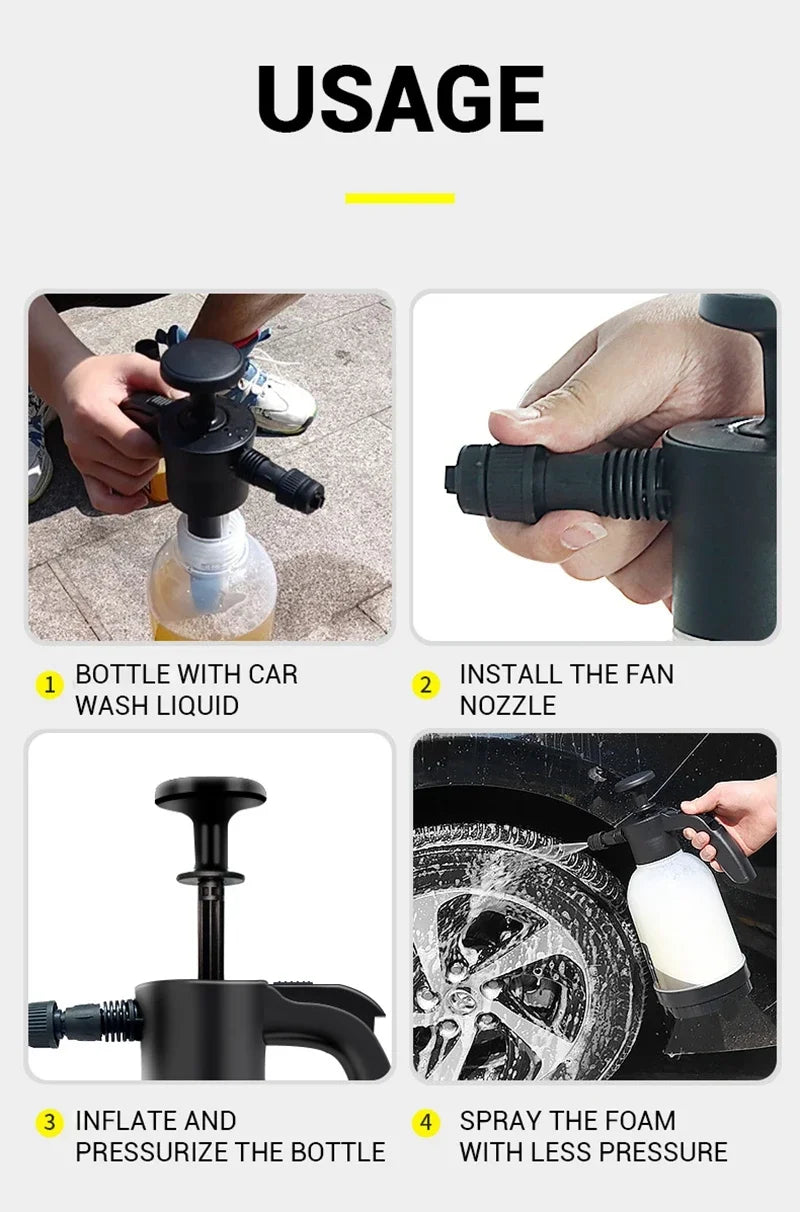 Car Wash Foam Sprayer Bottle Hand-Operated Air Pressure Gun