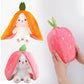 Bunny Plush 25cm Strawberry Carrot Transforming Toy Kids Birthday Gift Fall 2025 Cute Cuddly Surprise