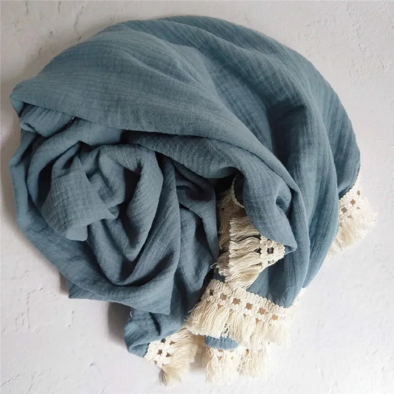 Baby Swaddle Blanket 100 Percent Cotton Muslin Newborn Floral Print Quilt Swaddle Fall 2025 Breathable Plush Gift
