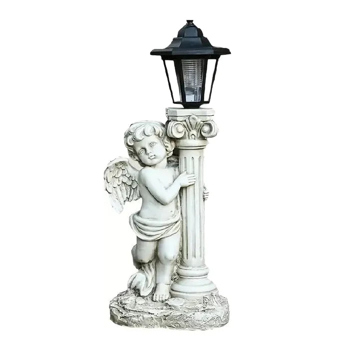 Angel Solar Light Statue 19.29 Inch Outdoor Garden Path Light Catholic Religious Decor Gift Idea