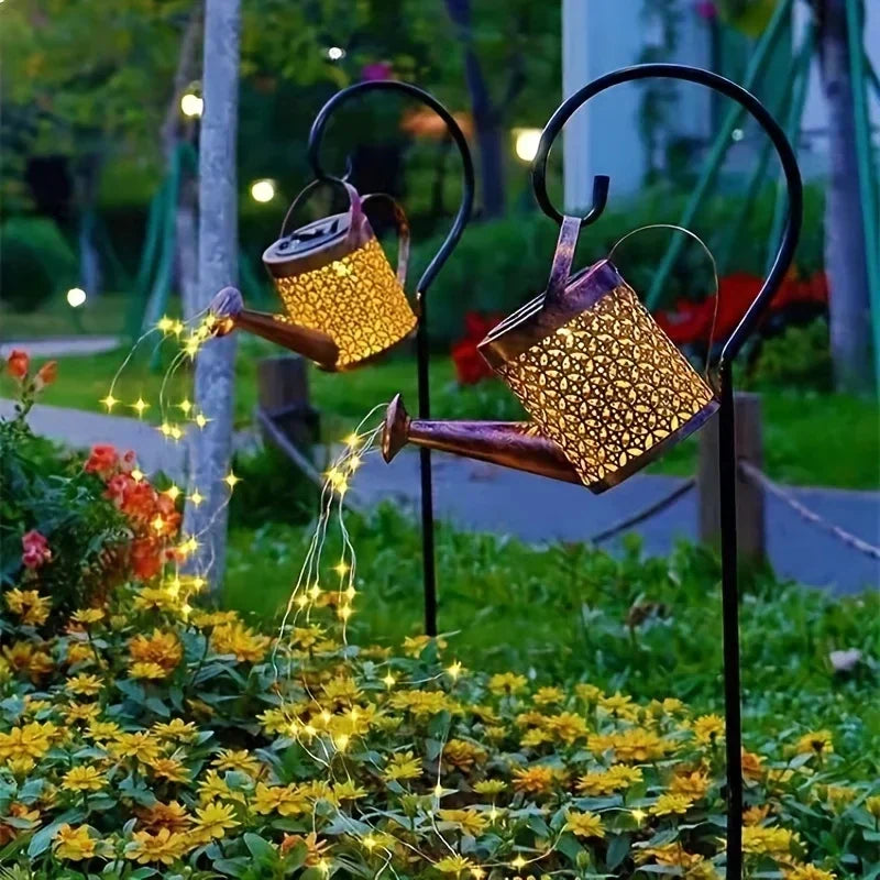 Solar Watering Can Light Retro Metal Hanging Lantern Outdoor Garden Decor Summer 2025 Water-Resistant Whimsical
