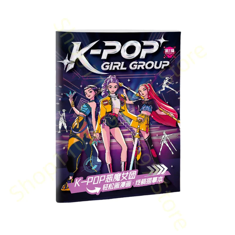 Book Coloring Kpop Demon Hunters Anime Sketches Rumi Mira Zoey Cute Line Drawings Back to School 2025 Gift