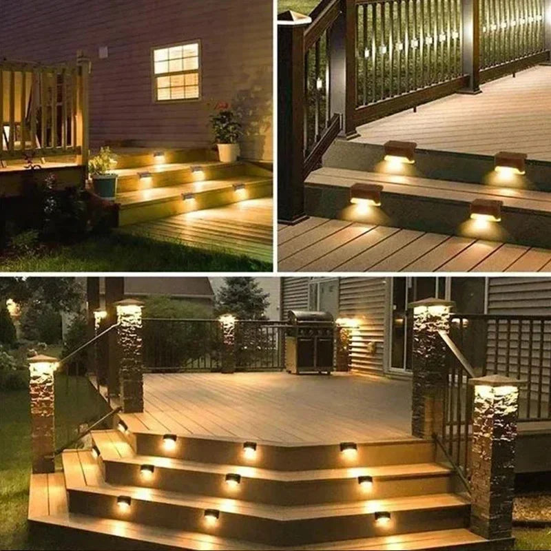 Solar Deck Lights Outdoor Water-Resistant LED Fence Lights for Patio Stairs Pathway Fall 2026 Eco Friendly