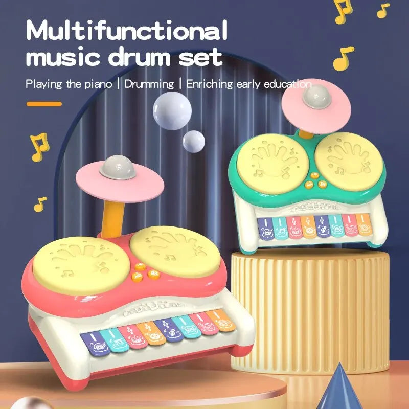 Kids Electronic Musical Keyboard Piano & Drum Kit - Educational Playset for Boys and Girls Aged 3+, Sturdy Plastic Musical Instruments Toy