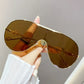 One-Piece Metal Sunglasses - Large-Frame Sports Goggles for Cycling, Men and Women