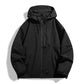 Water-Resistant Unisex Windbreaker - Hooded Single-Layer, Hiking