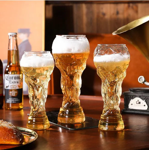 Beer Glass Cup Soccer Themed Top-Grade Trophy Style For Man Cave Decor Fall 2026 Gift For Football Fans