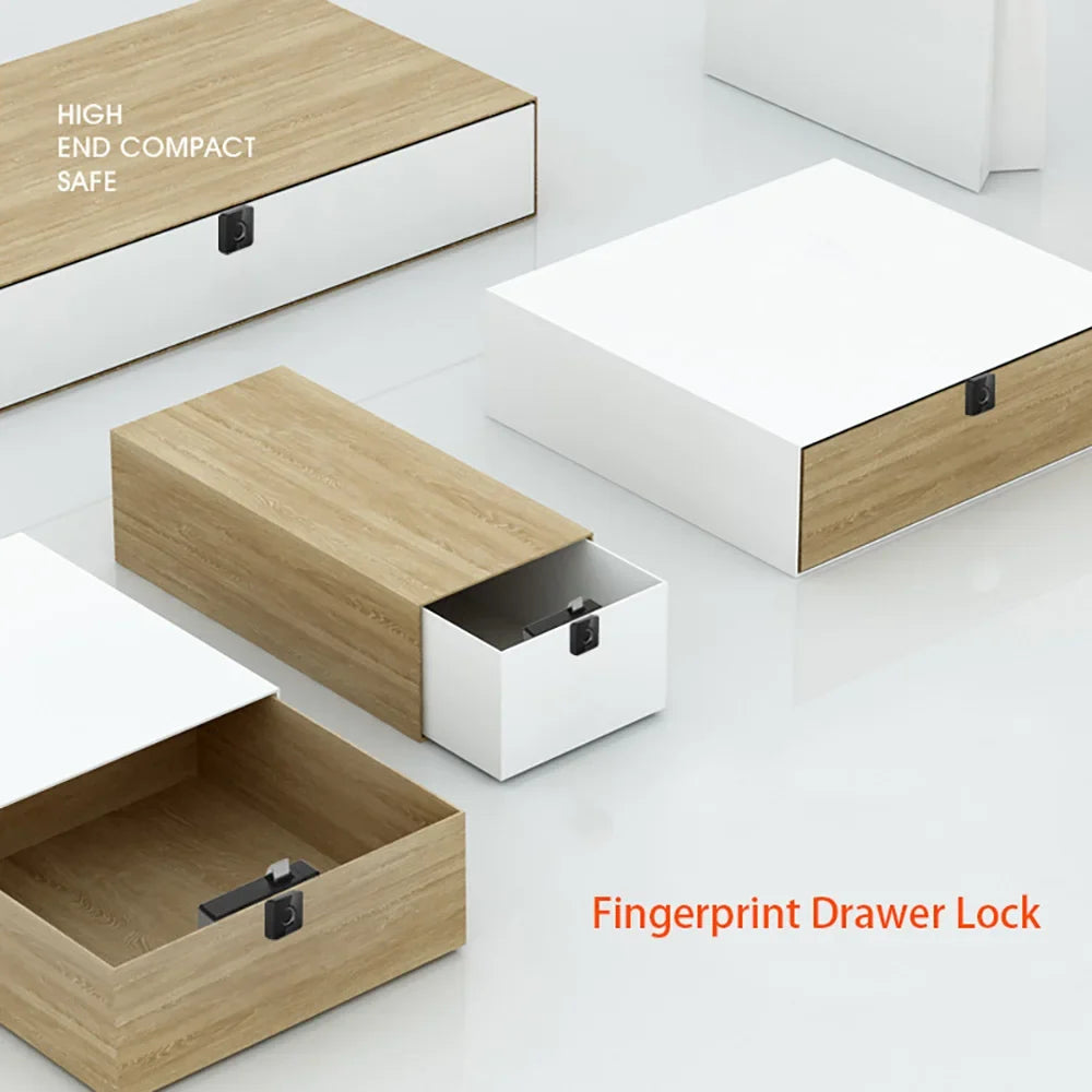 Cabinet Fingerprint Lock Black Keyless Smart Drawer Lock