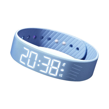 LED Digital Alarm Clock Bracelet Wristband Pedometer Water-Resistant Vibrating Alarm Summer 2026 Gift