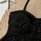Light girls’ bikini set - two-piece, textured lace-like fabric, polyester, for summer beach vacation