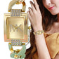 Watch Women's Gold Tone Square Dial, Elegant Alloy Band With Crystal Accents, Summer 2026 Gift