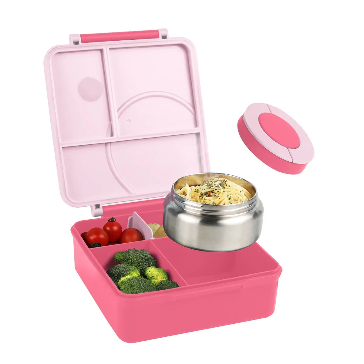 Lunch Insulated Box Four Grid With Thermal Soup Container Bento Style Back To School Fall 2025 Keeps Food Warm