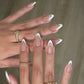 Press On Nails Short Square White Minimalist False Nail Tips Kit Spring 2026 Reusable