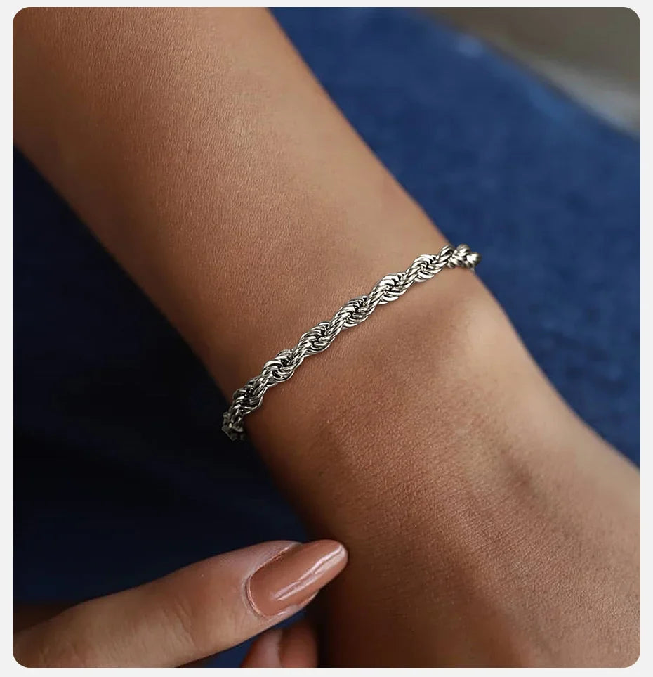 Steel Stainless Rope Chain Bracelet Twisted Singapore