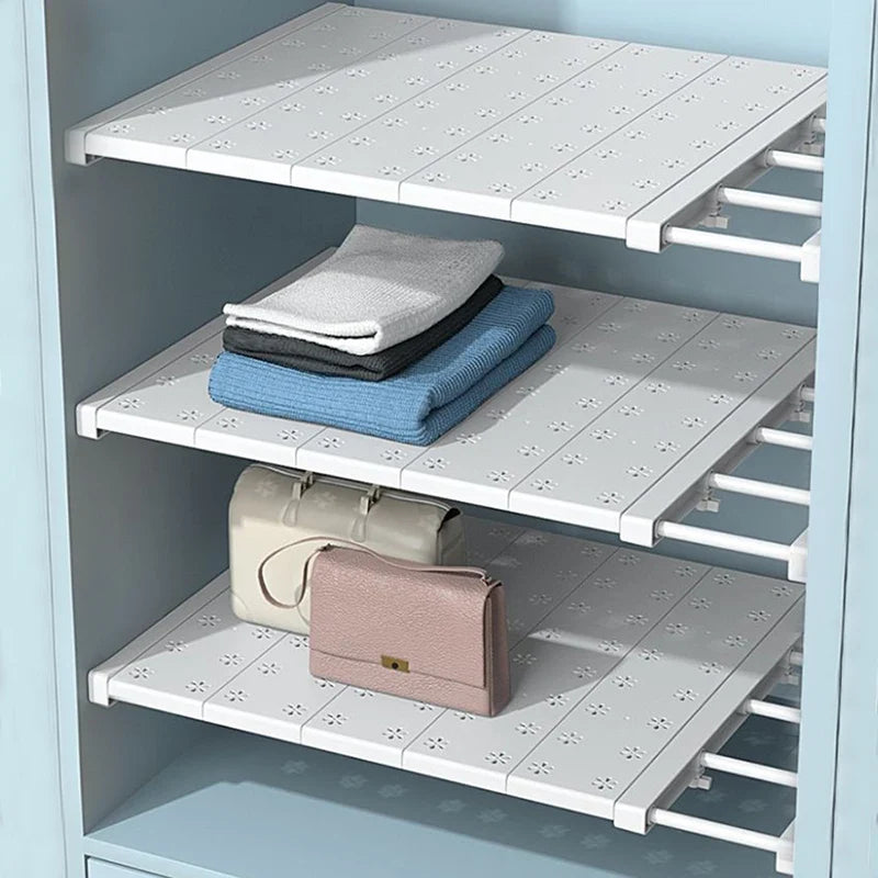Wall-Mounted Flexible Shelves - Household Organizers for Closet, Bathroom & Kitchen Storage