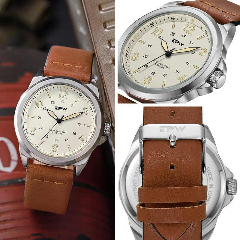 Field Rugged Watch 42mm Fabric Strap Military Analog 30M