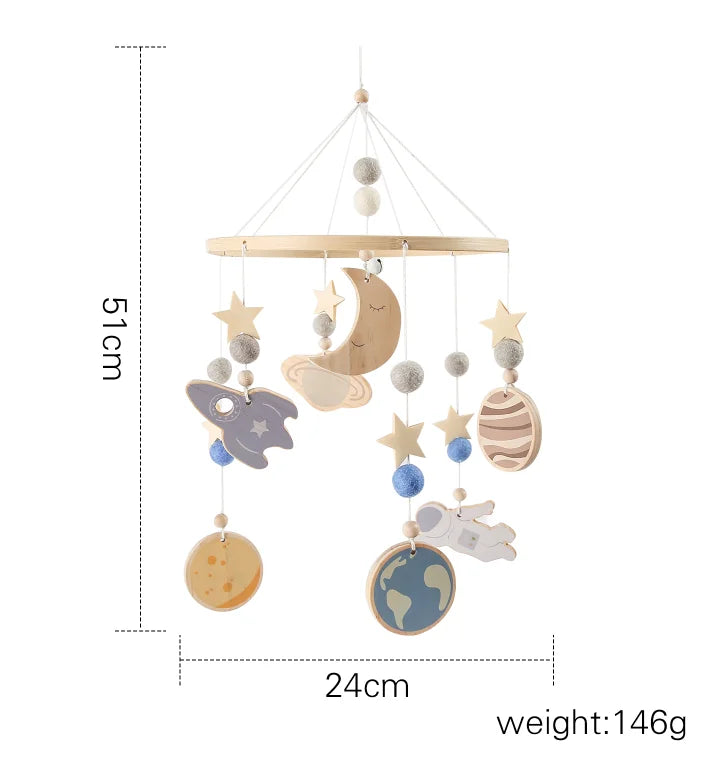 Crib Baby Mobile Wooden Nursery Newborn Sensory Toys