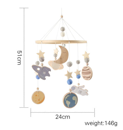Crib Baby Mobile Wooden Nursery Newborn Sensory Toys
