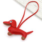 Pu Dachshund Leather Bag Charm Baseball Keychain Gift