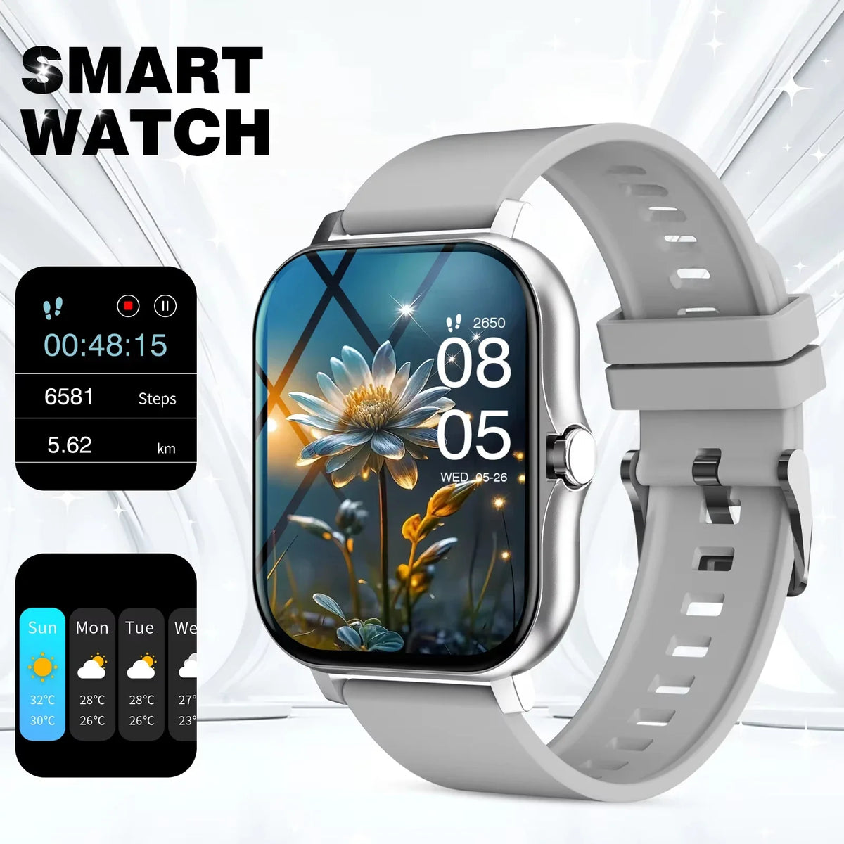 Heart Rate Sleep Tracker Sports Fitness Smartwatch 2026 – LAXASFIT Smart Watch Full Touch Screen Bluetooth Call