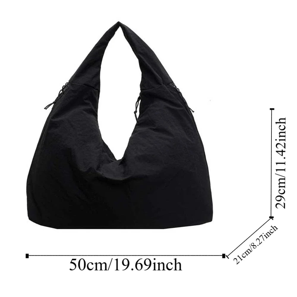 Light Multi-Use Women Shoulder Bag - Slouchy Nylon