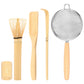 Bamboo Matcha Whisk Kit With Holder Scoop Sifter Starter