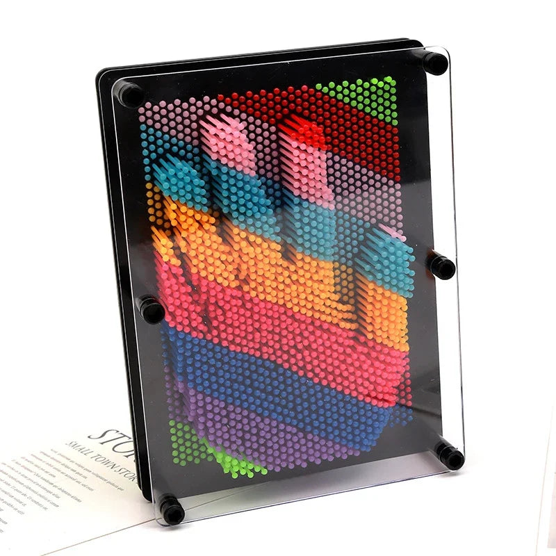 3D Vibrant Handprint Needle Painting Toy - Colorful Pendulum for Children, 12.5cm Unique Interactive Play