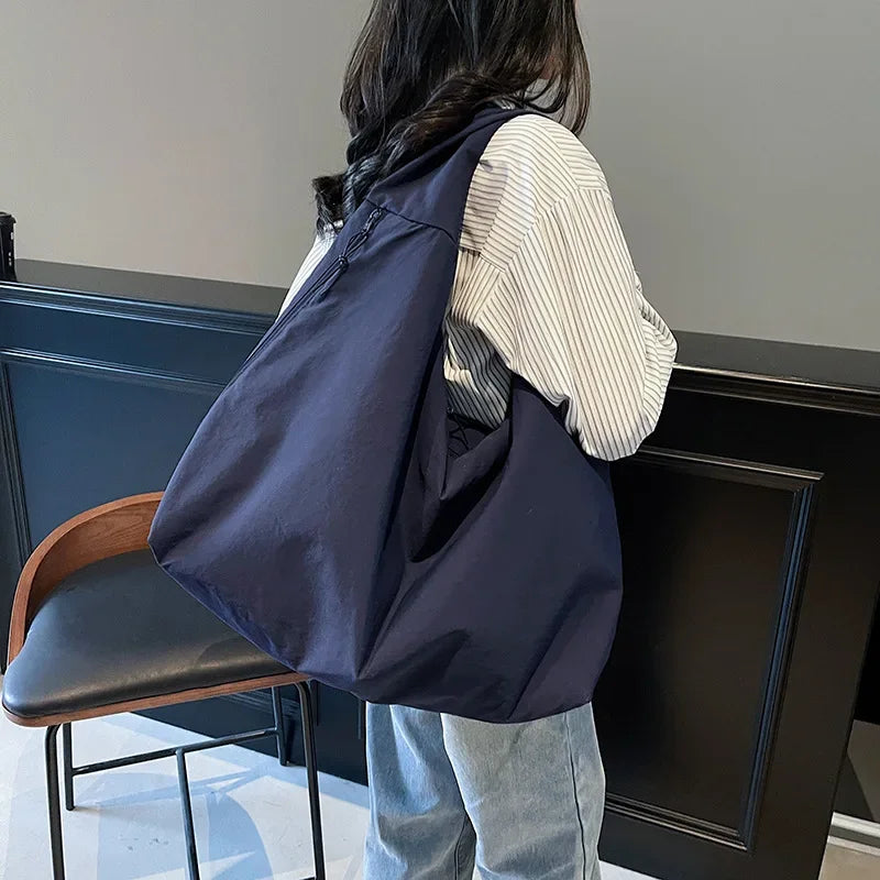 Light Multi-Use Women Shoulder Bag - Slouchy Nylon