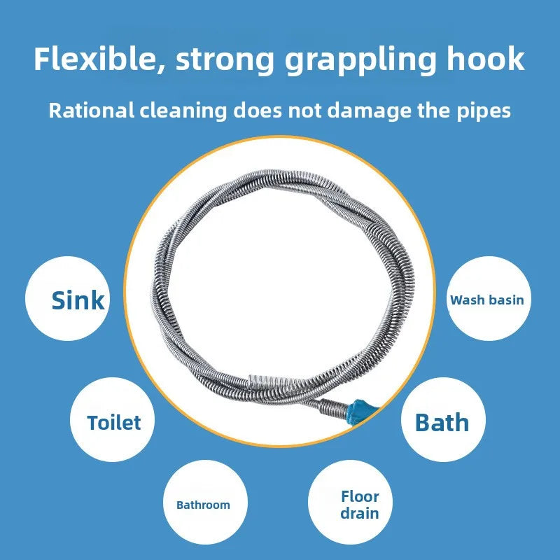Drain Unclogger Spring Steel Wire Device Effortless Flexible Pipe Snake For Toilets And Drains Fall 2026 Household DIY