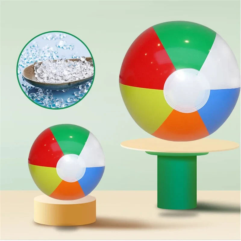 Colorful Inflatable Beach Balls Kit of 3, 23cm Diameter, Sturdy PVC for Pool and Beach Fun, Ideal for Kids Aged 3 and Up