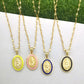 women's Timeless Virgin Mary pendant necklace - 18K gold-plated stainless steel link chain, for everyday wear