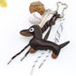 Pu Dachshund Leather Bag Charm Baseball Keychain Gift