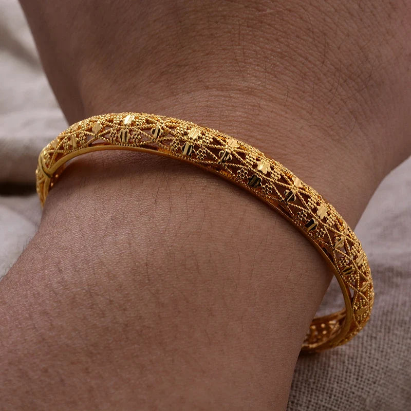 Gold Plated Bangles Deluxe Arabic Wedding Bracelet