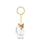 Hair Dog Keepsake Keychain Pendant Clear Resin Charm