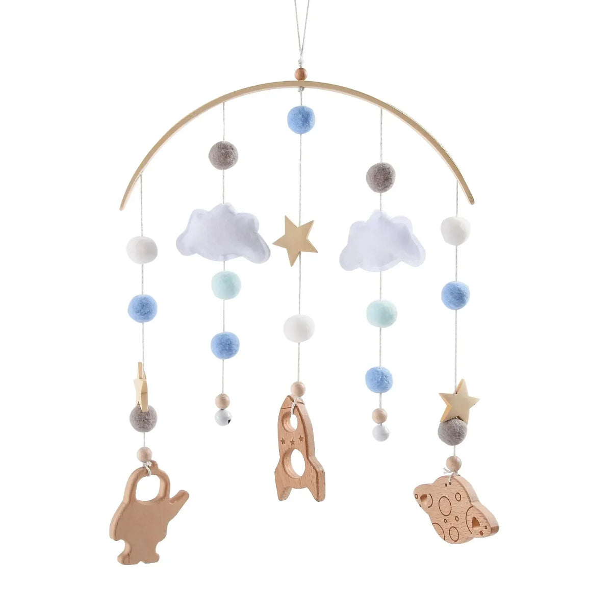 Mobile Baby Wooden Crib Hanging Toy Newborn Nursery Fall 2025 Soothing Music Developmental Gift