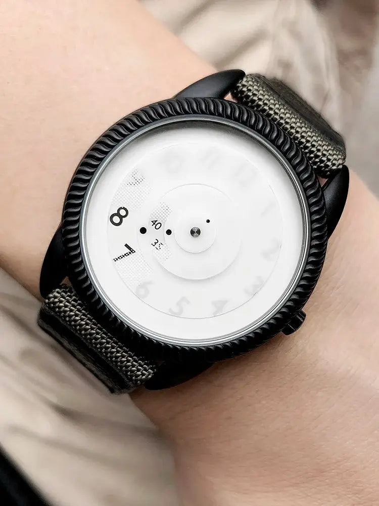 Handless Quartz Watch Canvas Strap Minimalist Style