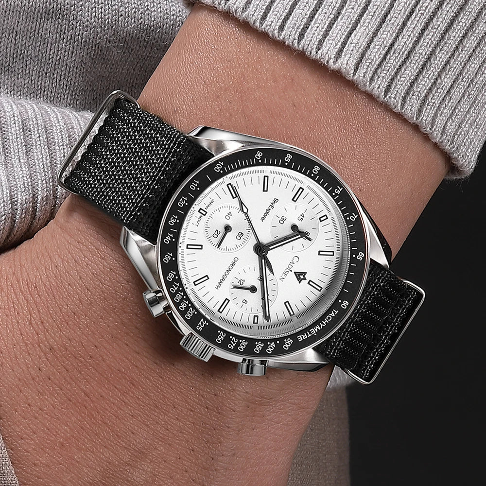 Chronograph Quartz Canvas Watch With Sapphire Crystal